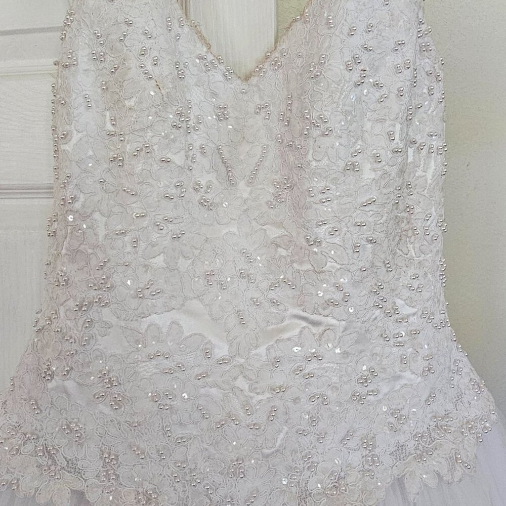 Tulle Wedding Dress with beaded halter bodice